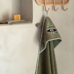 Cheap Cape de bain coton Playful kaki Enfant Capes De Bain