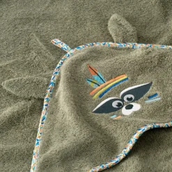 Cheap Cape de bain coton Playful kaki Enfant Capes De Bain