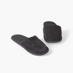 Outlet Chaussons mules homme coton Lola anthracite Femme Coffrets Cadeaux|Mules De Bain