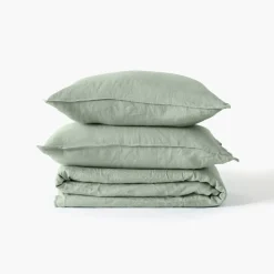 Cheap Drap de lit lin lavé Songe eucalyptus Draps De Lit