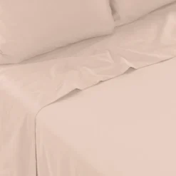 Store Drap de lit satin de coton jacquard pois et rayures Prestige nacre Draps De Lit