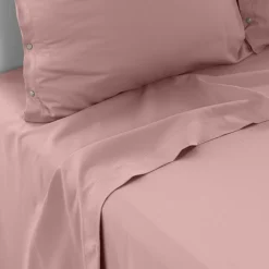 Best Drap de lit satin de coton lavé bio Quartz blush Draps De Lit