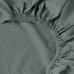 Best Drap housse coton lavé Songe kaki cendré Draps Housse