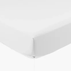 Best Drap housse satin de coton lavé bio Quartz blanc Draps Housse