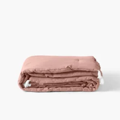 Cheap Edredon lin et coton lavé Songe rose cendré Plaids Et Couvre-lits|Plaids