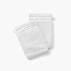 Clearance Gant de toilette bouclette de coton biologique Source blanc Gants De Toilette