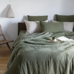 Discount Housse de couette lin et coton lavé Songe bocage Housses De Couette