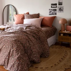 Best Housse de couette percale de coton Neo Bleu Prusse Floral Housses De Couette