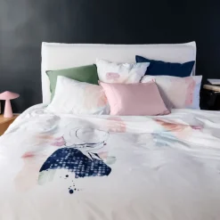 Best Housse de couette réversible percale de coton Simones Housses De Couette