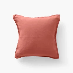 New Housse de coussin lin lavé Songe terre cuite Housses De Coussin