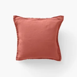 New Housse de coussin lin lavé Songe terre cuite Housses De Coussin