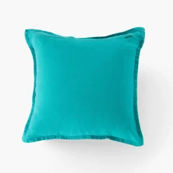 New Housse de coussin lin lavé Songe menthe Housses De Coussin