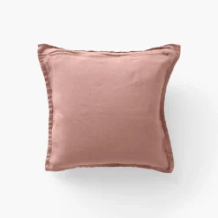 Discount Housse de coussin lin lavé Songe rose cendré Housses De Coussin