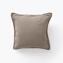 Store Housse de coussin lin lavé Songe taupe Housses De Coussin