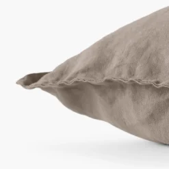 Store Housse de coussin lin lavé Songe taupe Housses De Coussin