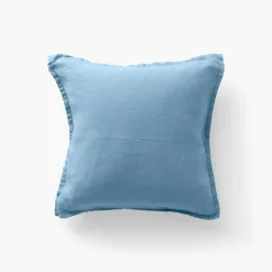 Cheap Housse de coussin lin lavé Songe bleu baltique Housses De Coussin