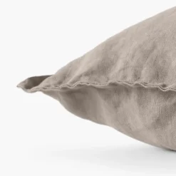 Best Sale Housse de coussin lin lavé Songe grège Housses De Coussin