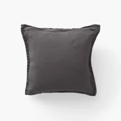 Discount Housse de coussin lin lavé Songe charbon Housses De Coussin