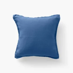 Discount Housse de coussin lin lavé Songe bleu de chine Housses De Coussin