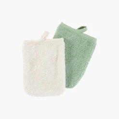 Flash Sale Lot de 2 gants de toilette coton biologique Naturelle Femme Coffrets Cadeaux|Accessoires Beauté