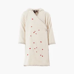 Best Sale Peignoir enfant coton biologique cache-coeur à capuche Raphia ivoire Enfant Peignoirs 12 Mois - 10 Ans