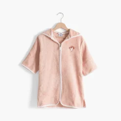 Best Sale Peignoir enfant coton bio à capuche zippé Illumine vieux rose Enfant Peignoirs 12 Mois - 10 Ans