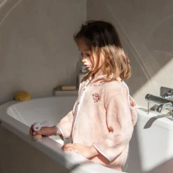 Best Sale Peignoir enfant coton bio à capuche zippé Illumine vieux rose Enfant Peignoirs 12 Mois - 10 Ans