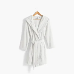 Cheap Peignoir femme à capuche uni coton biologique Osmose blanc Femme Peignoirs Femme