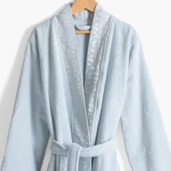 Best Peignoir femme coton col kimono Equinoxe bleu givre Femme Peignoirs Femme