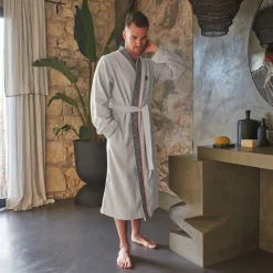 Best Sale Peignoir homme coton col kimono Roland-Garros 2023 Homme Peignoirs Homme