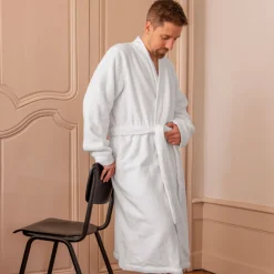 Best Peignoir homme coton moelleux Roméo blanc Homme Coffrets Cadeaux|Peignoirs Homme