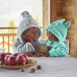 Cheap Robe de chambre enfant polaire à capuche Beachful acier Enfant Robes De Chambre