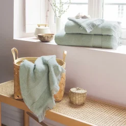 Cheap Serviette de toilette coton biologique Anya tilleul Serviettes De Toilette