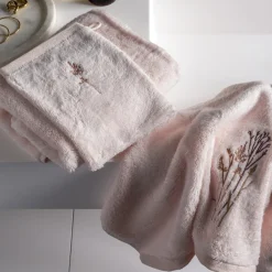 Best Serviette invité coton et viscose de bambou Aura nude Serviettes Invité