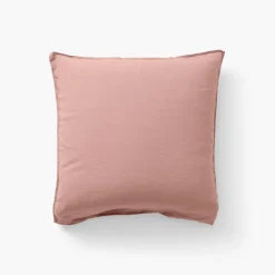 Store Taie d'oreiller carrée lin lavé Songe rose cendré Enfant Taies D'oreiller|Taies D’oreiller