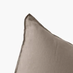 Best Sale Taie d'oreiller carrée lin lavé Songe taupe Taies D’oreiller