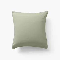 Best Sale Taie d'oreiller carrée pur coton lavé biologique Souffle sauge Taies D’oreiller