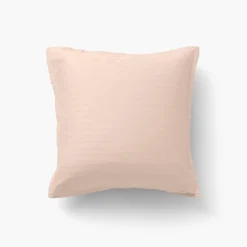 Best Sale Taie d'oreiller carrée satin de coton jacquard pois et rayures Prestige nacre Taies D’oreiller