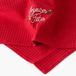 Clearance Torchon coton nid d'abeille Tradition rouge Torchons & Essuie-mains