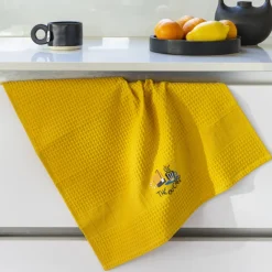 Best Torchon coton nid d'abeille Tcafé curcuma Torchons & Essuie-mains