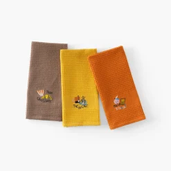 Best Torchon coton nid d'abeille Tcafé curcuma Torchons & Essuie-mains